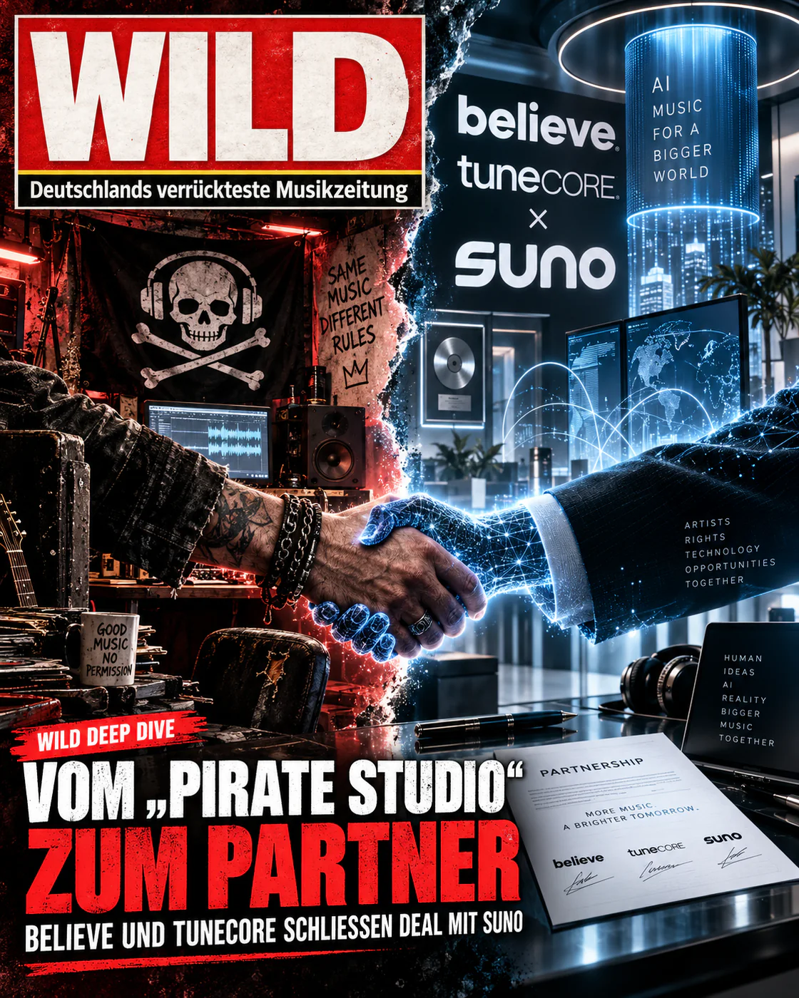 VOM „PIRATE STUDIO“ ZUM PARTNER: BELIEVE UND TUNECORE SCHLIESSEN DEAL MIT SUNO