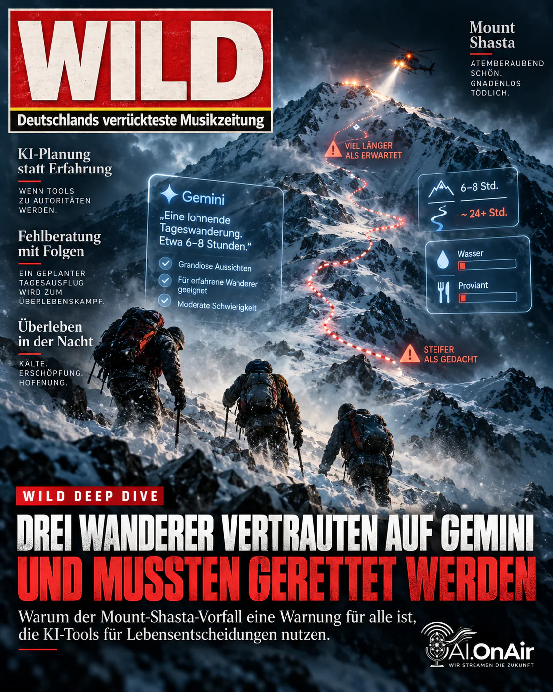 Drei Wanderer vertrauten auf Gemini und mussten gerettet werden
