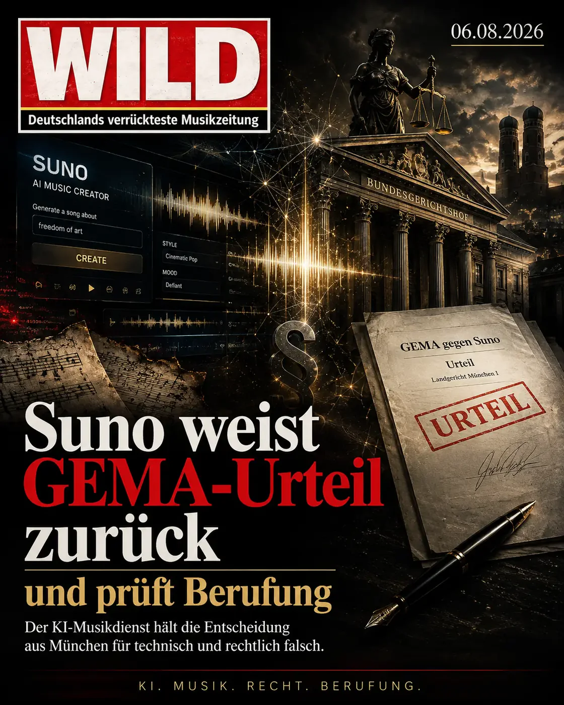 Suno weist GEMA-Urteil zurück und prüft Berufung