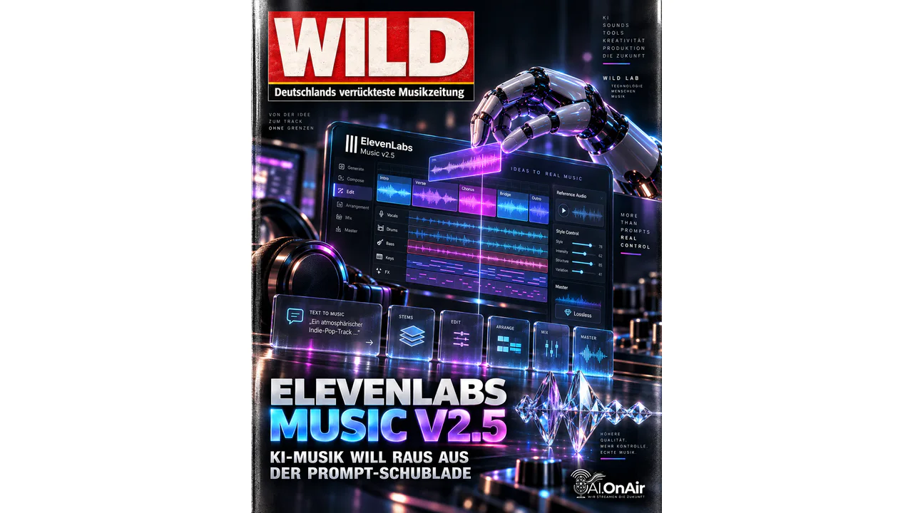 ELEVENLABS MUSIC V2.5: KI-MUSIK WILL RAUS AUS DER PROMPT-SCHUBLADE