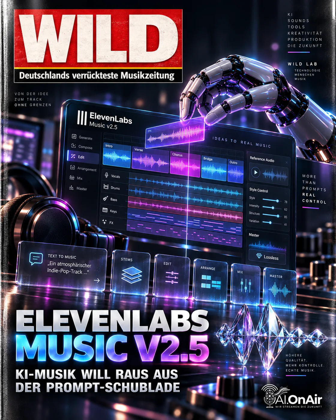 ELEVENLABS MUSIC V2.5: KI-MUSIK WILL RAUS AUS DER PROMPT-SCHUBLADE