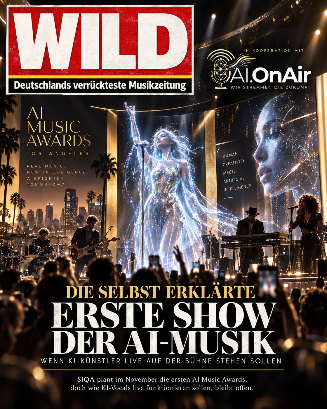 Die selbst erklärte erste Show der AI-Musik: Wenn KI-Künstler live auf der Bühne stehen sollen