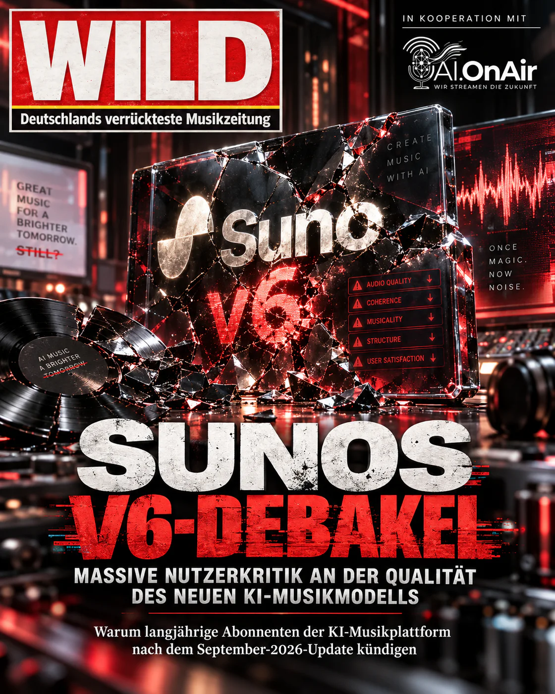 Sunos V6-Debakel: Massive Nutzerkritik an der Qualität des neuen KI-Musikmodells