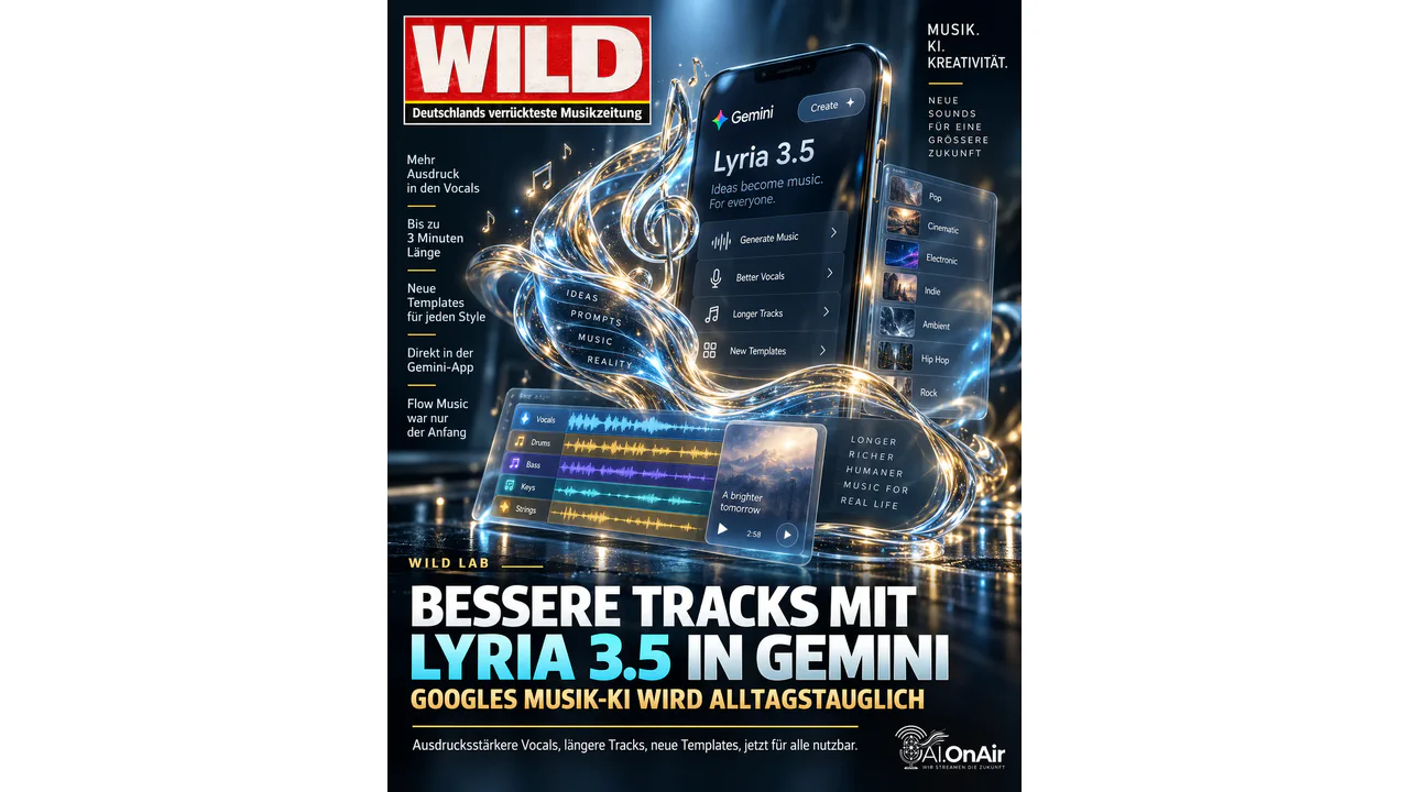 Bessere Tracks mit Lyria 3.5 in Gemini: Googles Musik-KI wird alltagstauglich