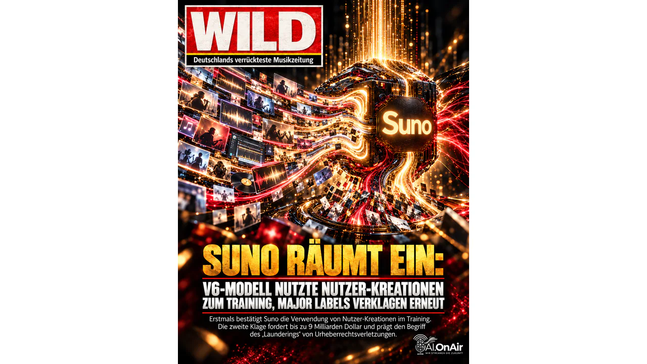 Suno räumt ein: V6-Modell nutzte Nutzer-Kreationen zum Training, Major Labels verklagen erneut