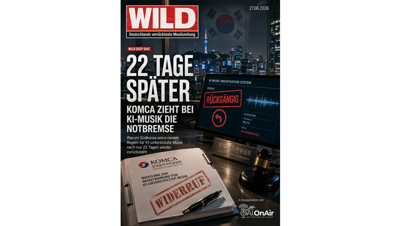 22 TAGE SPÄTER: KOMCA ZIEHT BEI KI-MUSIK DIE NOTBREMSE