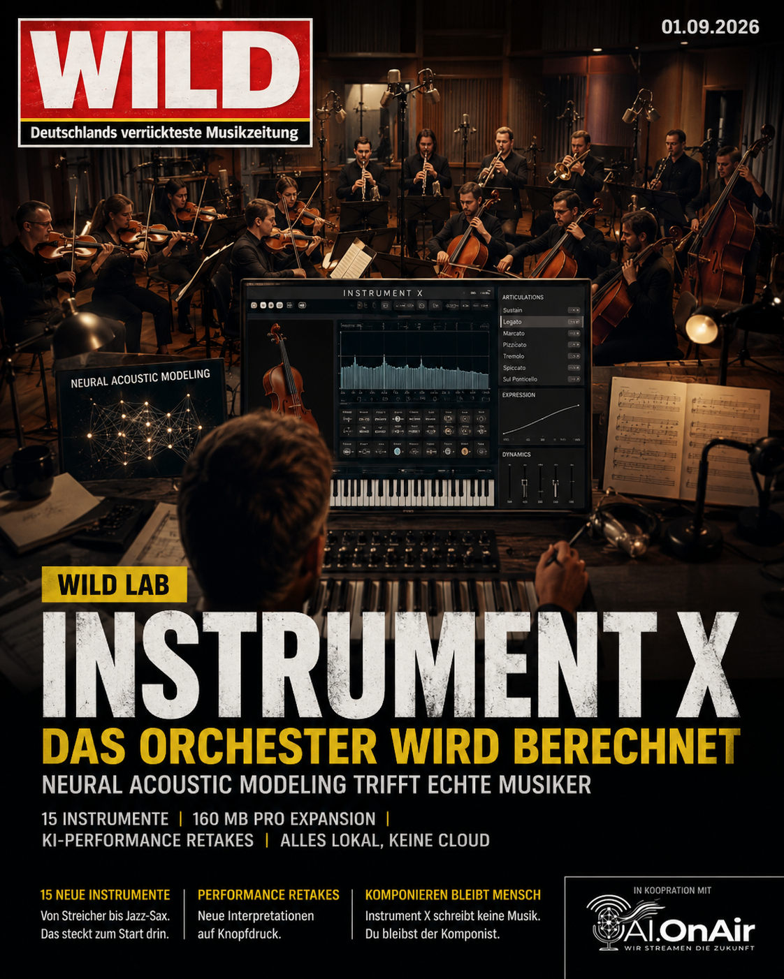 Das Orchester wird berechnet: Instrument X will die klassische Sample-Library neu denken